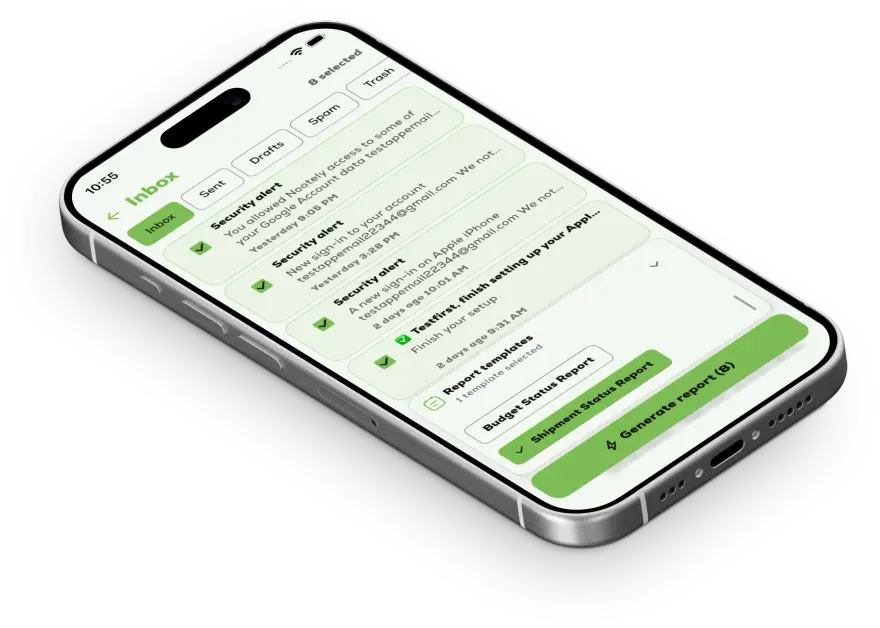 Nootely inbox screen in light mode