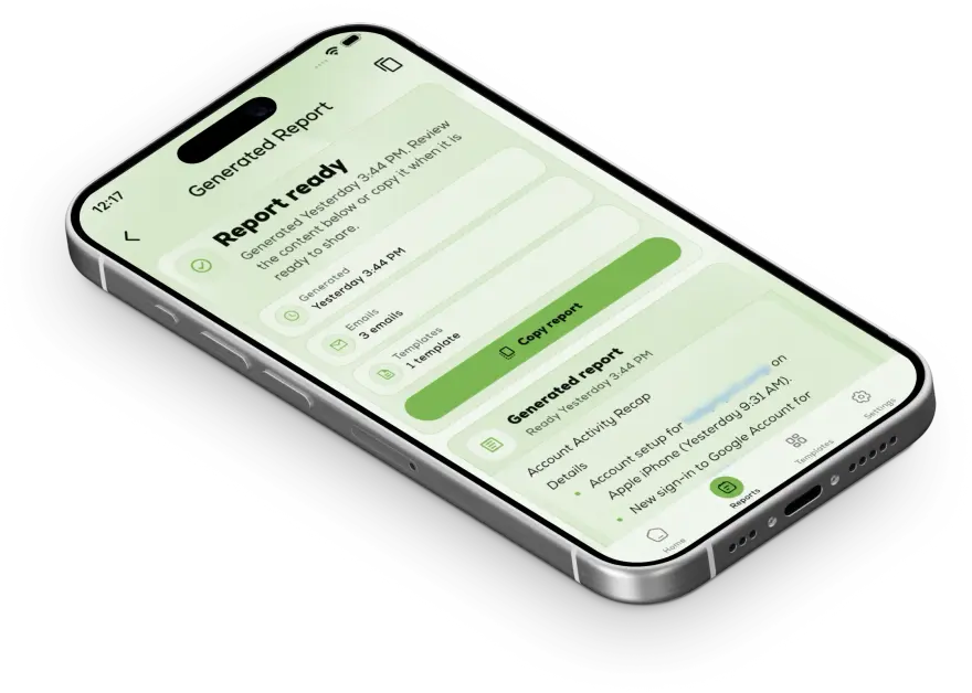Nootely generated report screen in light mode