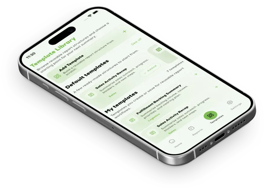Nootely templates screen in light mode
